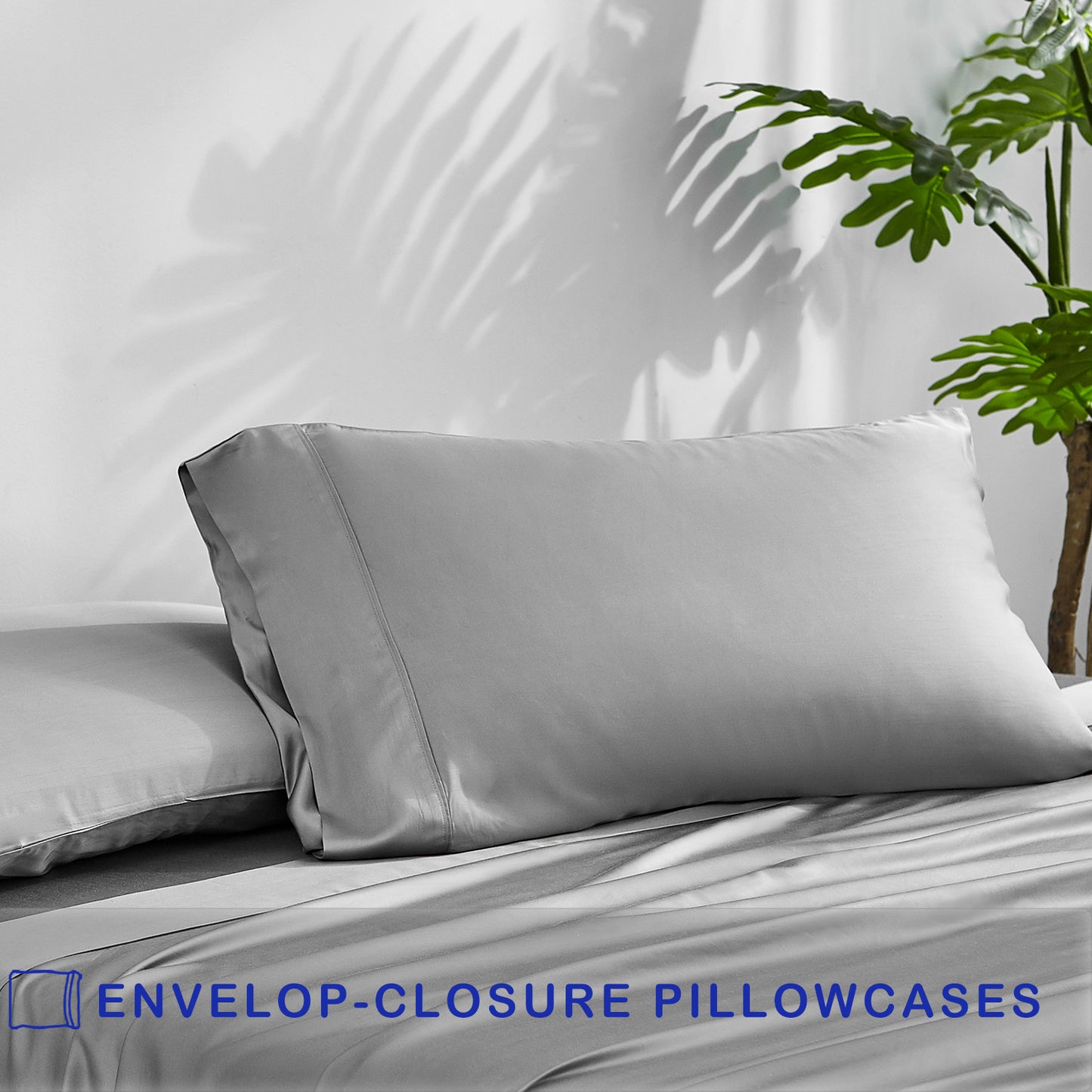 ACCURATEX Bamboo Cooling Pillowcases, Soft & Silky Pillow Covers with Envelope Closure, Good for Hair, Nice Gifts for Woman, Set of 2