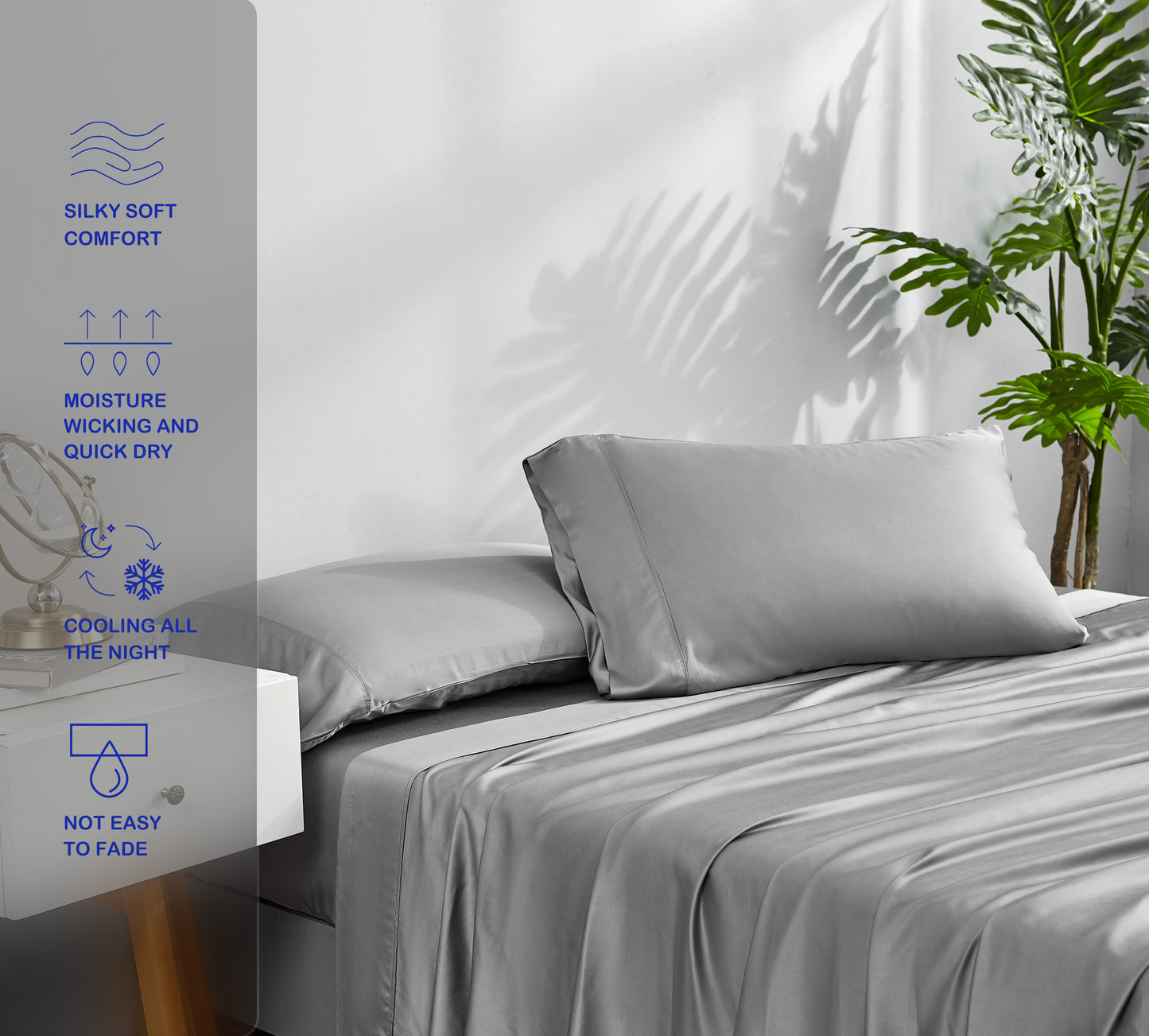 ACCURATEX Cooling Sheets - Viscose Made from Bamboo, Natural Cool Sheets for Hot Sleepers