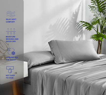 ACCURATEX Cooling Sheets - Viscose Made from Bamboo, Natural Cool Sheets for Hot Sleepers